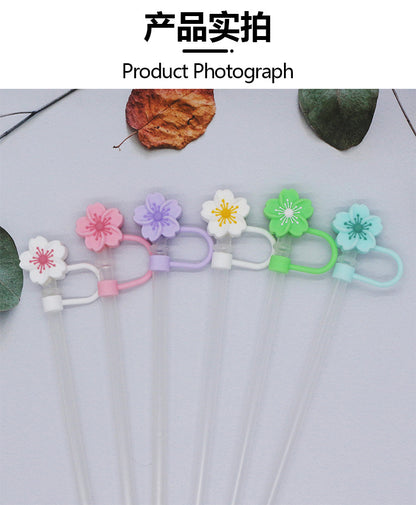 Popular 10mm Begonia Flower Straw Cap Stanley Water Cup Straw Plug Silicone Flower Straw Cover Direct from Manufacturer