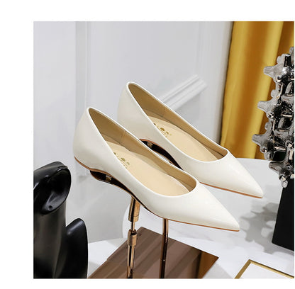 Patent Leather Women Flats Lady Sexy Evening Party Slip On Flat Shoes Women Sharp Pointed Low Heel Shoes Leisure Female Shoes
