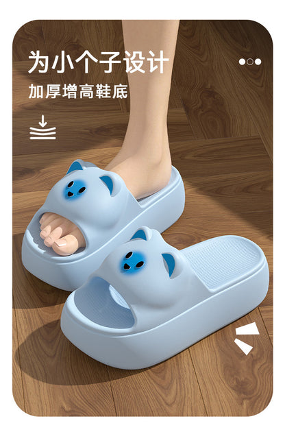 New Sandals and Slippers Women's Summer Thickened Sole Home Elevated Cartoon Non-slip Odor Deodorant Beach Shoes Lightweight Slippers