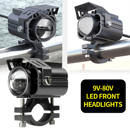 Cross-Border Motorcycle Led White and Yellow Double Low Beam Big Face Cat External Electric Vehicle Spotlight Headlight Modification