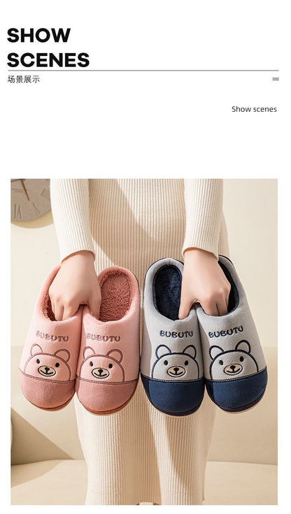 New 2025 Cotton Slippers for Men and Women, Winter Thick-Soled Non-Slip Indoor Warm Home Slippers for Men and Couples