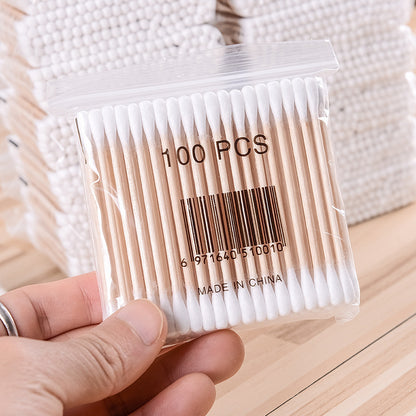 1000 double-headed multifunctional cotton swab wholesale large disposable sanitary cotton swab ear spoon makeup remover cotton