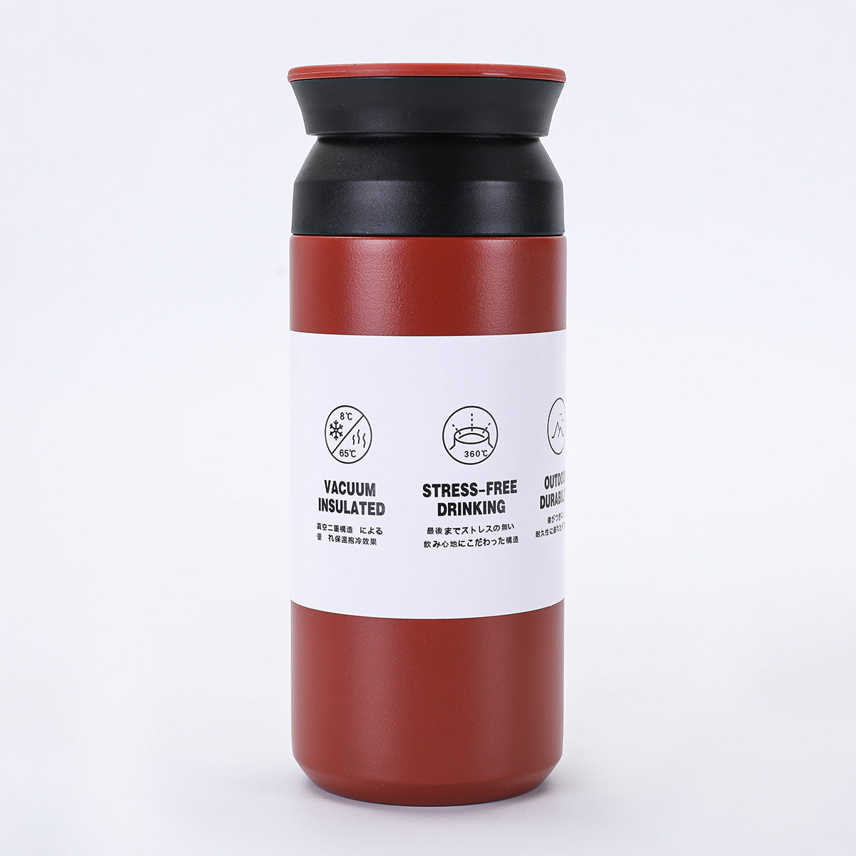 New Japanese Element Cup Flat Lid Simple Accompanying Water Cup Portable 304 Stainless Steel Double Layer Vacuum Thermos Cup