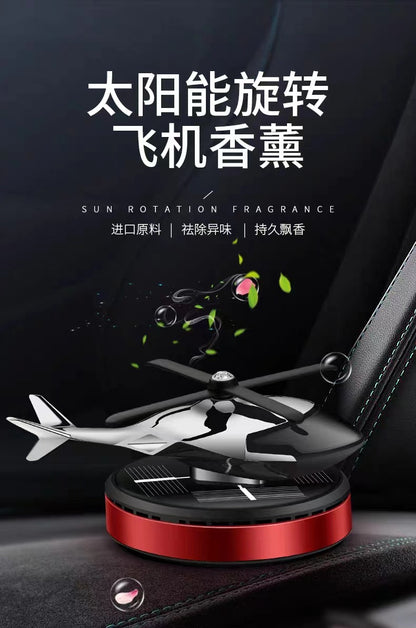 Solar rotating helicopter car ornaments aircraft aromatherapy center console cross-border car odor removal perfume supplies
