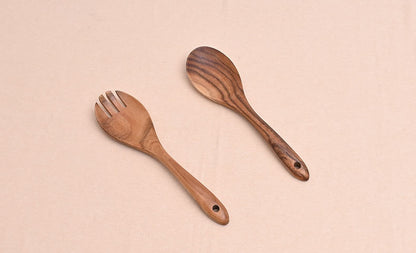 Paint-free Wax-free Wooden Cooking Spoon Shovel suit Kitchenware Long Handle Non-stick Pan Stir-frying Shovel Wooden Acacia Soup Spoon