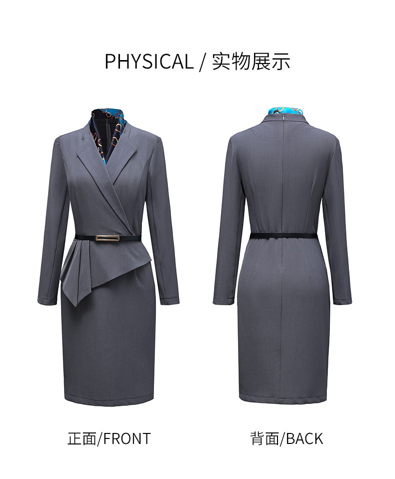 French Hepburn Style Small Black Dress High Sense High Cold Royal Sister Fried Street Small Fragrance Style Pleated Professional Suit dress Summer
