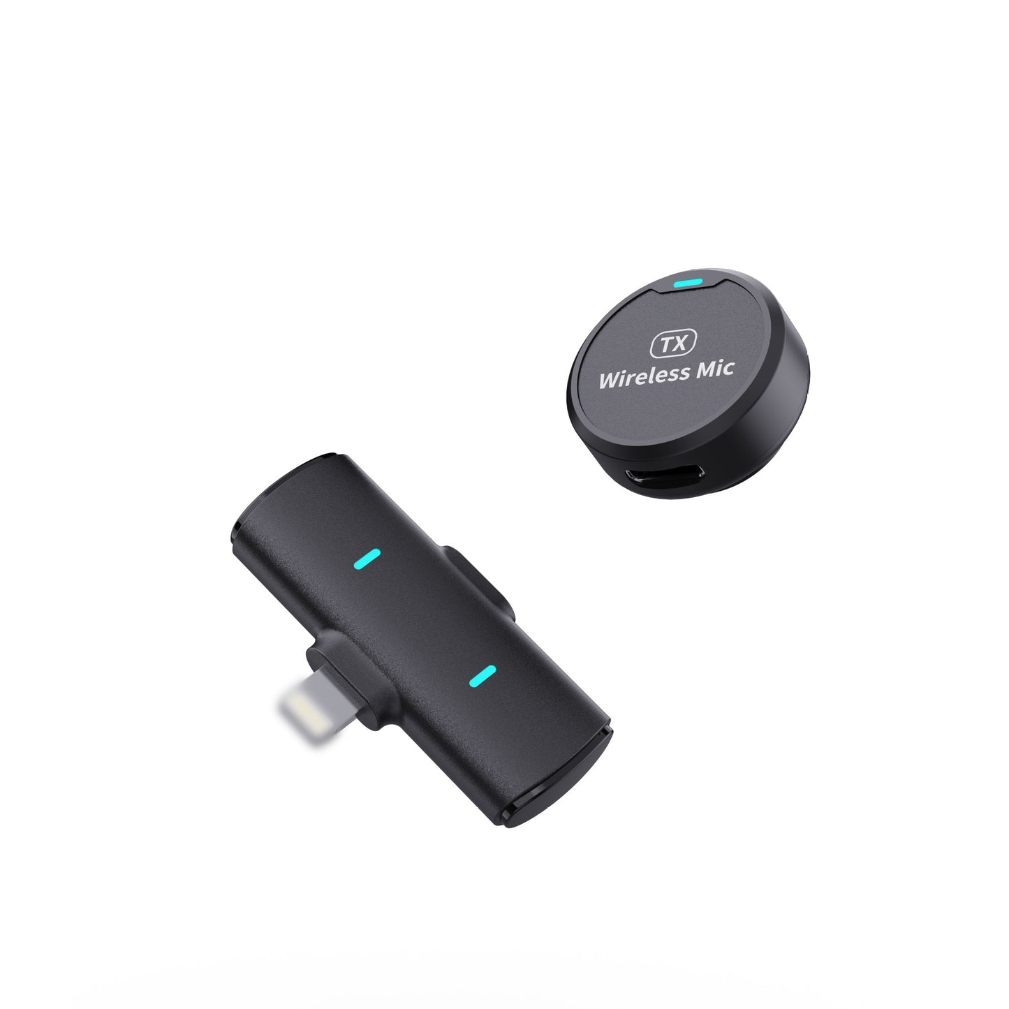 The new adsorption type one drag two wireless collar clip microphone round live mobile phone photography magnetic collar clip radio microphone