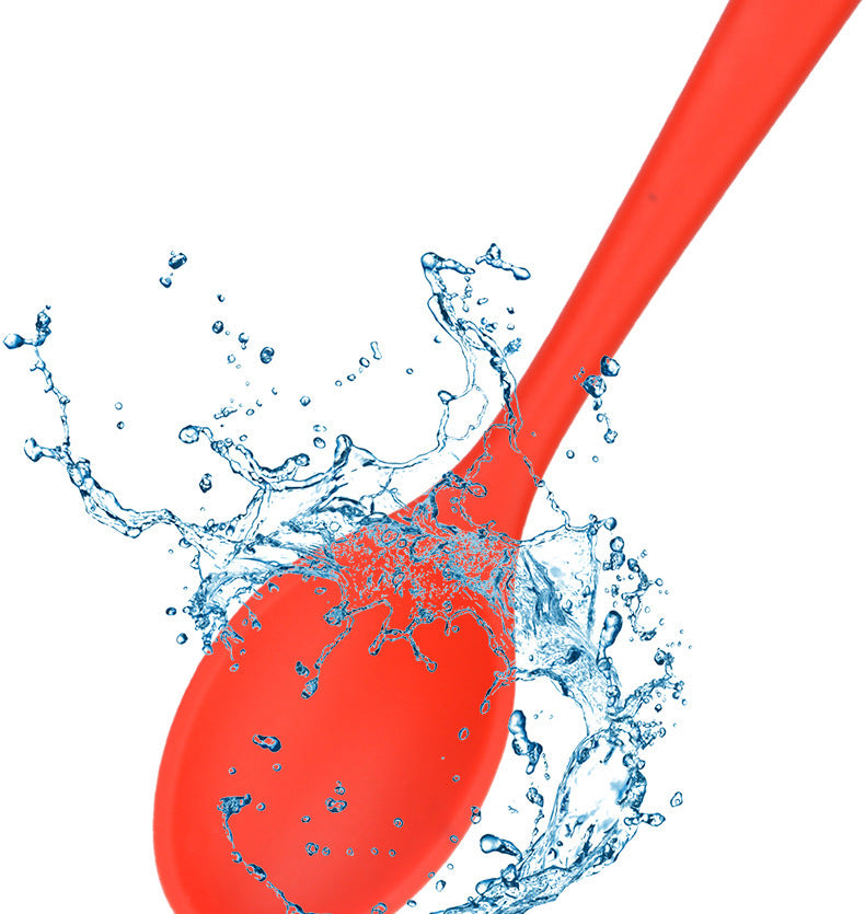 Food Grade Silicone Spoon, Kidsren's Safety Table Spoon, High Temperature Resistant Non-Stick Pan, Student Spoon, Baby Food Supplement Mixing Spoon