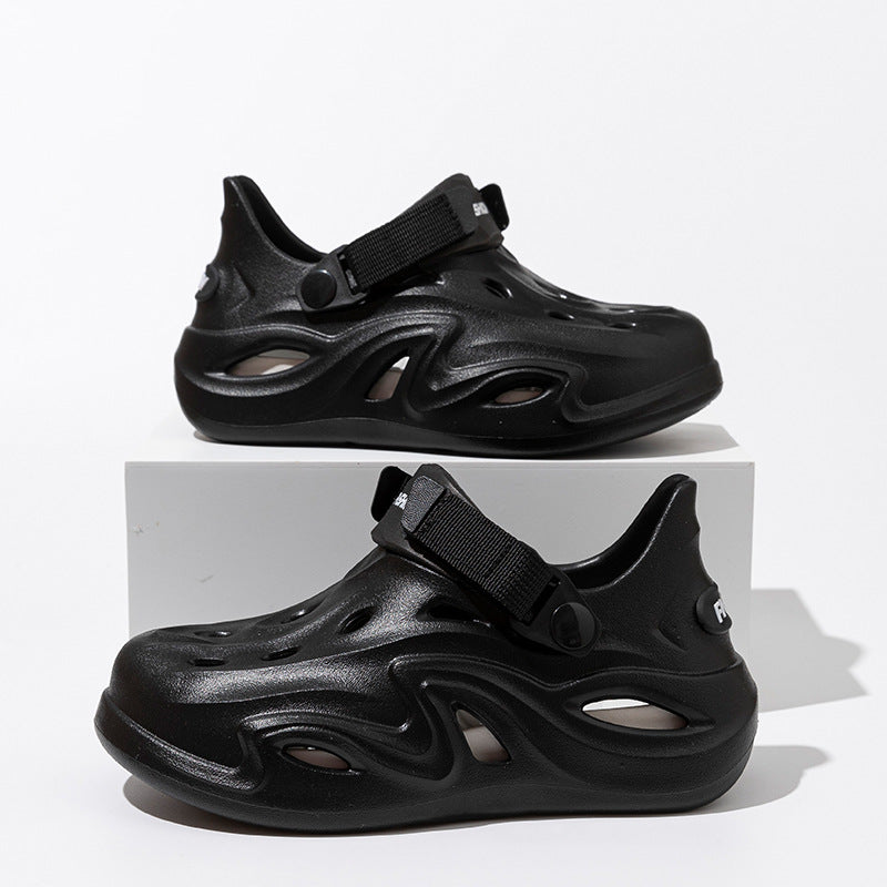 2025 Croc Shoes Men's Summer New Outerwear Non-Slip Soft Sole Baotou Men's Shoes Sports Coconut Sandals