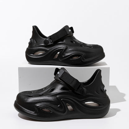 2025 Croc Shoes Men's Summer New Outerwear Non-Slip Soft Sole Baotou Men's Shoes Sports Coconut Sandals