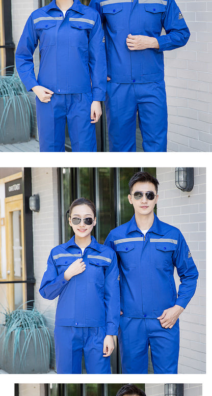 Summer thin anti-static overalls suit men's and women's long short sleeve gas station filling station gas petrochemical electricsuit