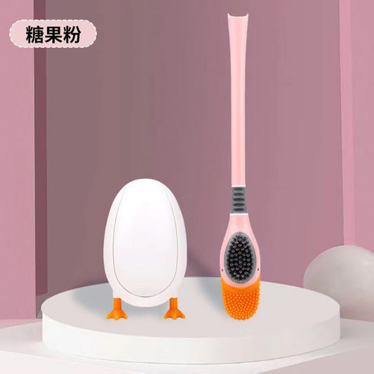 [Patented Authentic] New Diving Cartoon Duck Silicone Toilet Brush Home with Base Cleaning Set Bathroom by PDG ibma