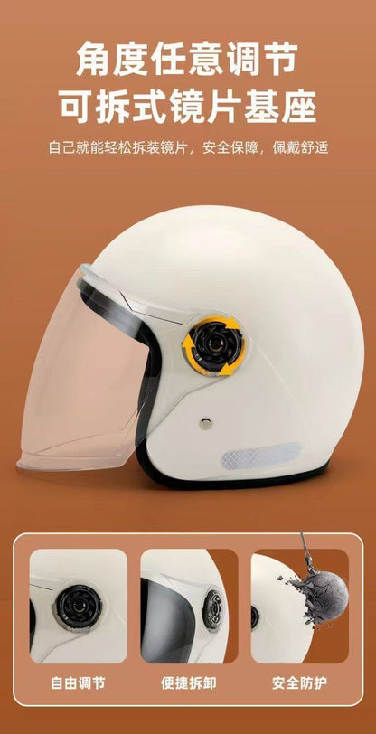 Suitable for Electric Vehicle Helmets, Autumn and Winter All-Season Helmets, Unisex Cold-Proof and Warm Motorcycle Lightweight Helmets