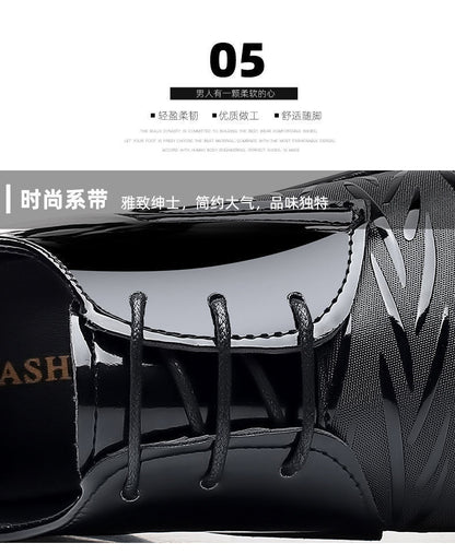 Men's Leather Shoes Men's Shoes 2020 Spring New Youth Business British Black Casual Breathable Dress Shoes