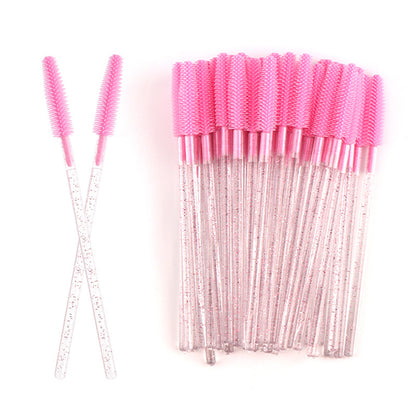 Wholesale foreign trade crystal rod silicone eyelash brush eyebrow brush color eyelash comb disposable eyelash combing tool