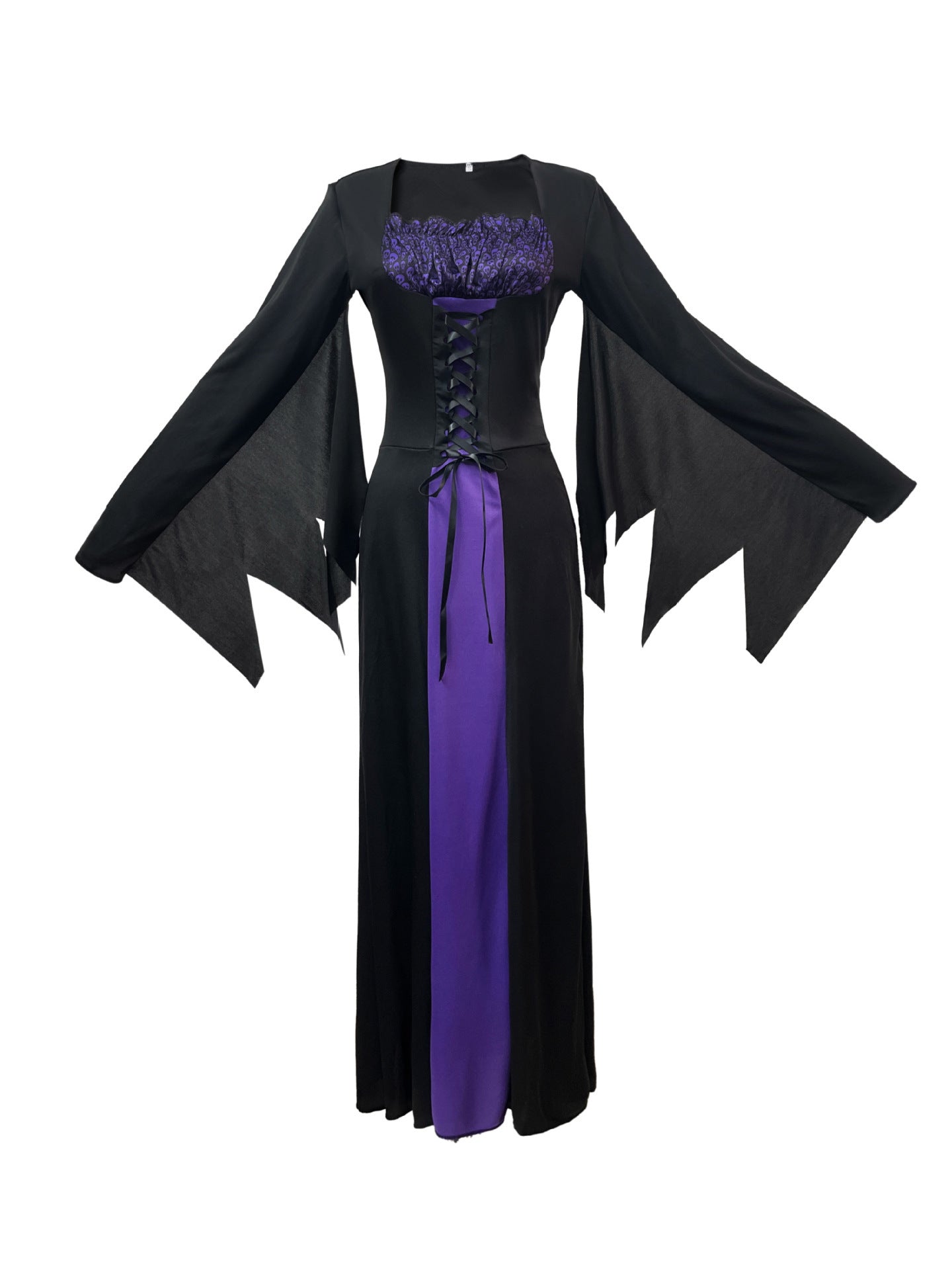 Amazon Cross-Border Halloween Purple Witch Costume Magician Long Skirt Wizard Cosplay Stage Performance Costume