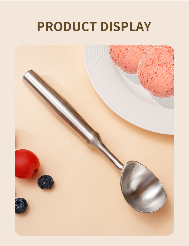 New 304 Stainless Steel Ice Cream Spoon Self-melting Ice Cream Spoon Digging Watermelon Fruit Ball Digger Eating Melon Artifact Spoon