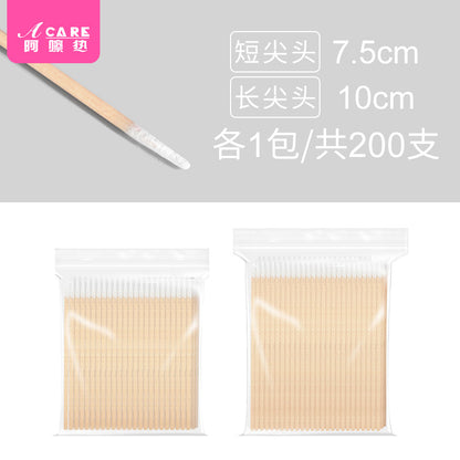 Free Shipping/Cotton Swabs/Tattoo Embroidery A1P20 - Pointed Single/Double-Ended Cotton Sticks for Makeup Removal, Wooden Sticks for Teeth