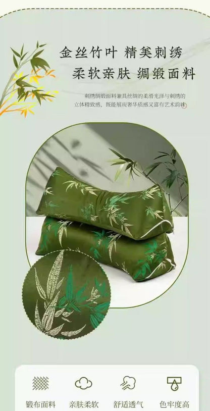 Mugwort Cervical Spine Pillow Bamboo Leaf Pure Cotton Triangular Cervical Spine Pillow Teacher's Day Pillow Gift Box Multifunctional Mugwort Pillow