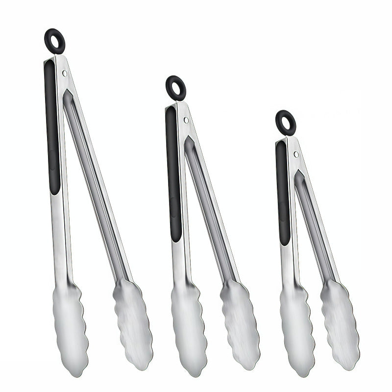 Cross-Border Silicone Clips, High Temperature Resistant Kitchen Anti-Scalding Barbecue Barbecue Clips, Food Clips, Household Stainless Steel Steak Clips