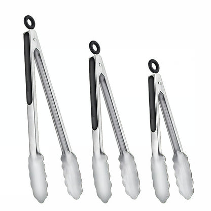 Cross-Border Silicone Clips, High Temperature Resistant Kitchen Anti-Scalding Barbecue Barbecue Clips, Food Clips, Household Stainless Steel Steak Clips