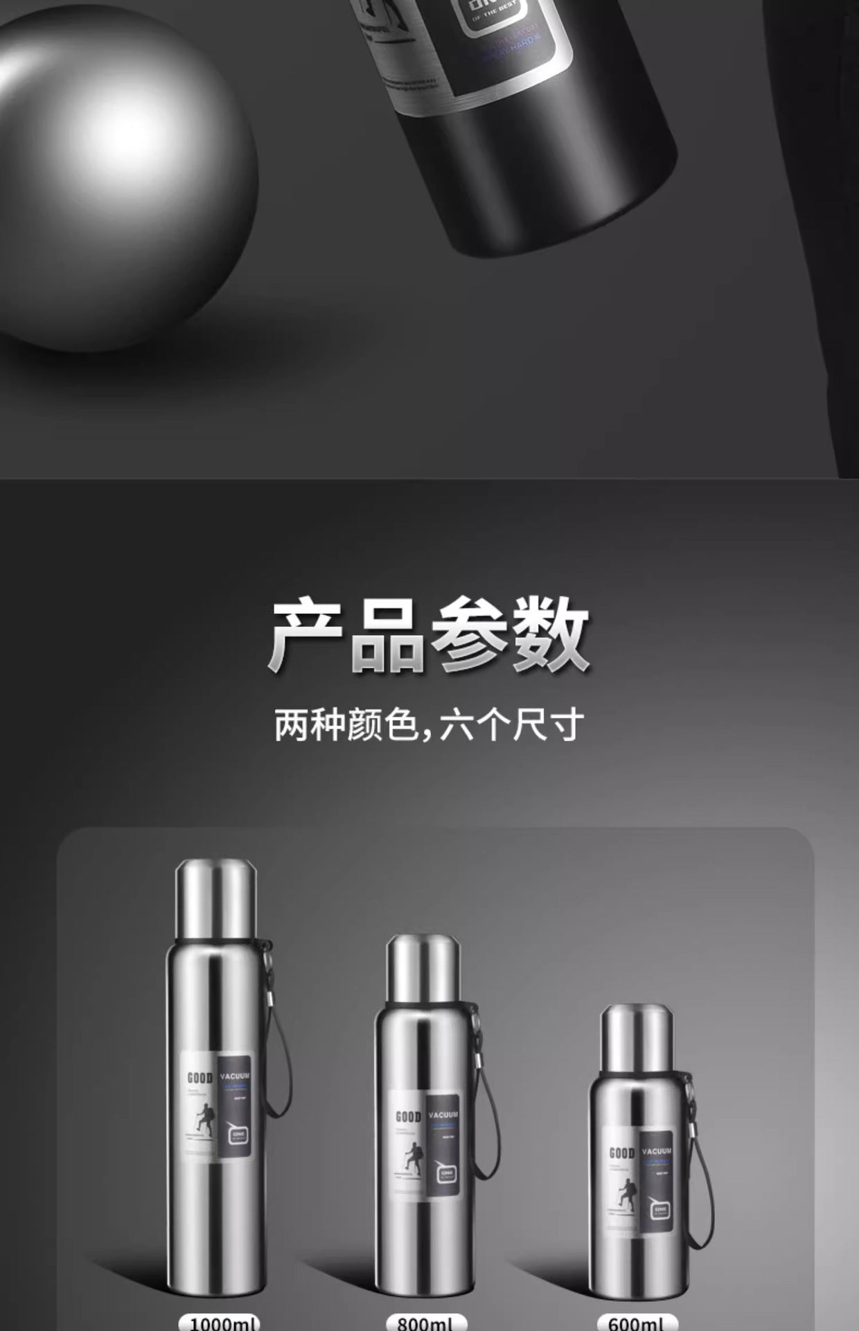 Large Capacity 316 Stainless Steel All-Steel Pot Men's Outdoor Travel Mountaineering Portable Thermos Cup Wholesale Cross-Border