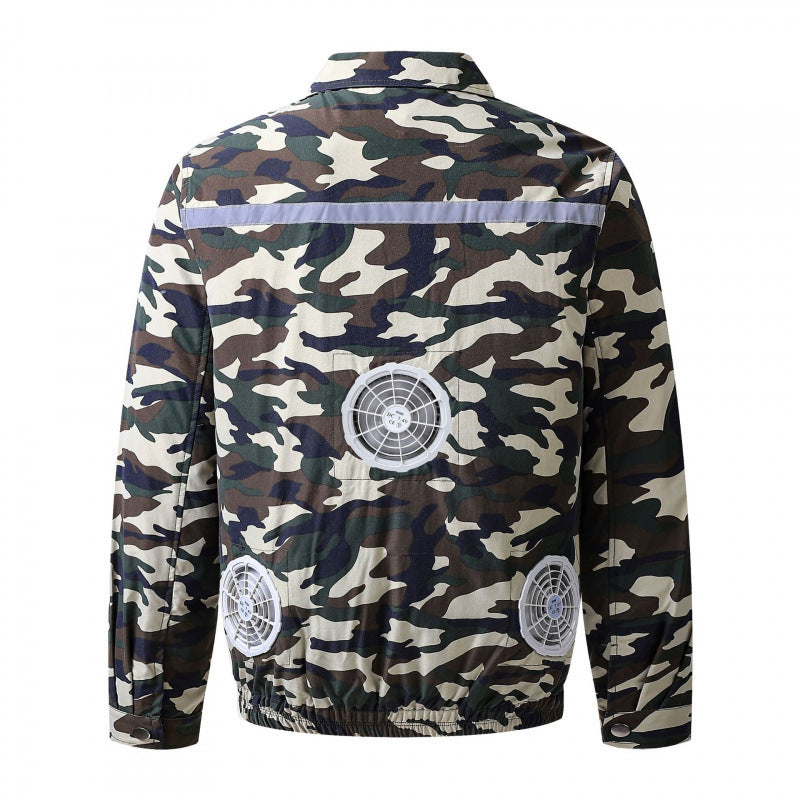 Summer Air Conditioning Clothing Clothes with Three Fans Heatstroke Prevention and Cooling Work Clothing for Men's Construction Site Heatstroke Prevention and Refrigeration Labor Protection Clothing
