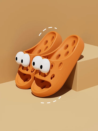 Bathroom Leaking Slippers for Women in Summer Indoor Home Use for Bathing Non-Slip Cut Out Quick-Drying Couple Non-Stinky Foot Sandals for Men