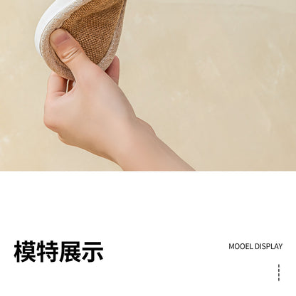 Linen Slippers for Women, Summer Breathable, Sweat-Absorbent, Non-Slip, Silent, Indoor Home Floor Cotton and Linen Slippers, Universal for All Seasons