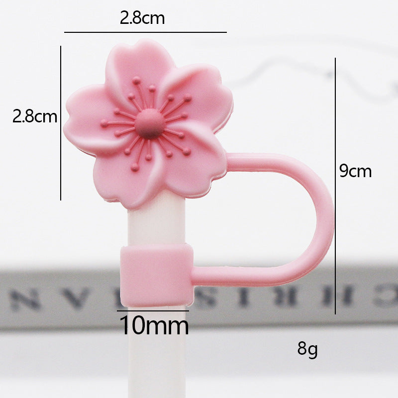 Popular 10mm Begonia Flower Straw Cap Stanley Water Cup Straw Plug Silicone Flower Straw Cover Direct from Manufacturer
