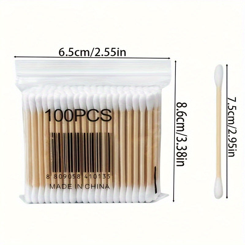 1000 double-headed multifunctional cotton swab wholesale large disposable sanitary cotton swab ear spoon makeup remover cotton
