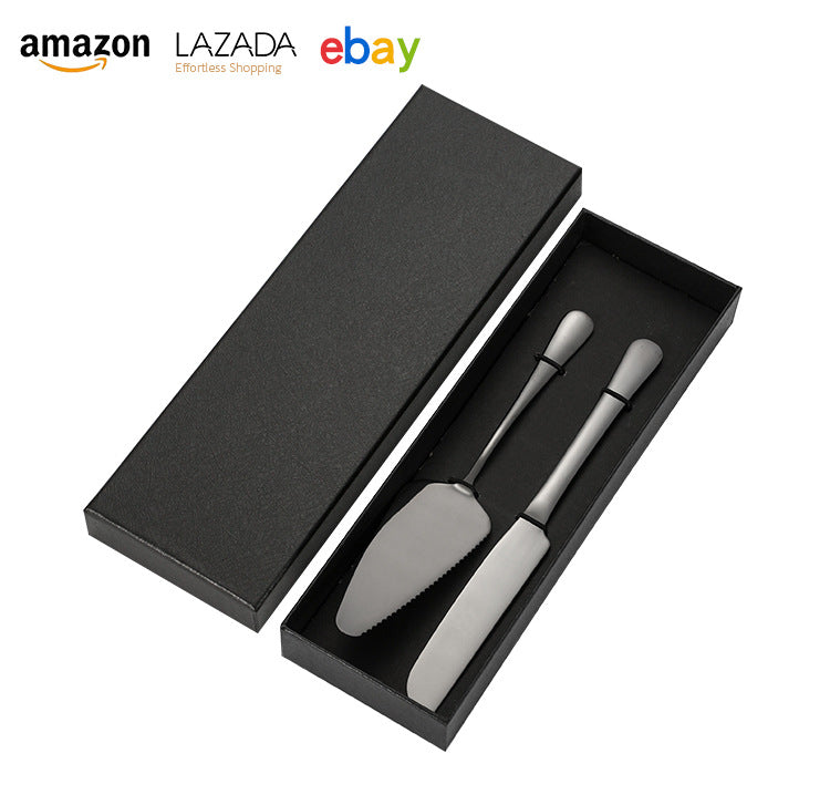 Cross-border Stainless Steel Cake Knife Shovel suit Kitchen Pizza Cutter Creative Baking Household Cream Shovel Knife Gift Box