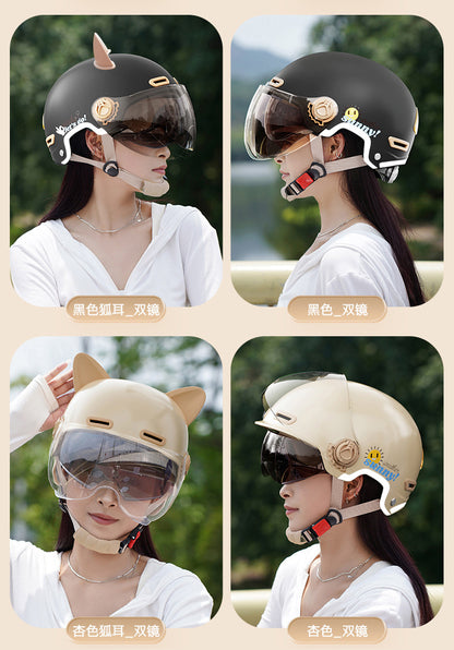 New National Standard 3C certified electric car helmet men and women Four Seasons universal sun protection electric car helmet lightweight half helmet