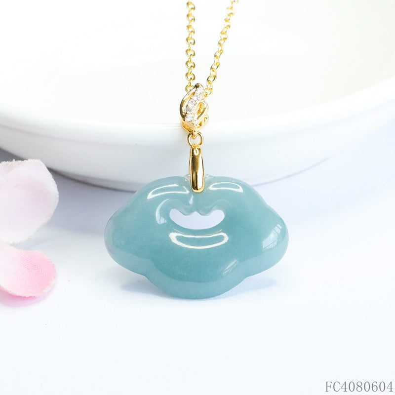 Guan Yu Natural Grade a Jade Cloud Pattern Ruyi Pendant Blue Water Jade E-Commerce Live Broadcast Wholesale Dropshipping S4080604