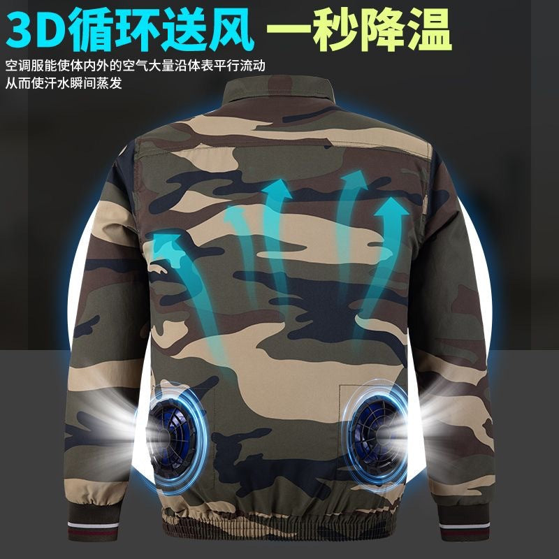 25 New Air-conditioning Clothes with Fan Outdoor Work Air-conditioning Shirt Factory Direct Cross-border Wholesale Exclusive