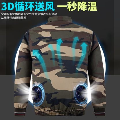 25 New Air-conditioning Clothes with Fan Outdoor Work Air-conditioning Shirt Factory Direct Cross-border Wholesale Exclusive