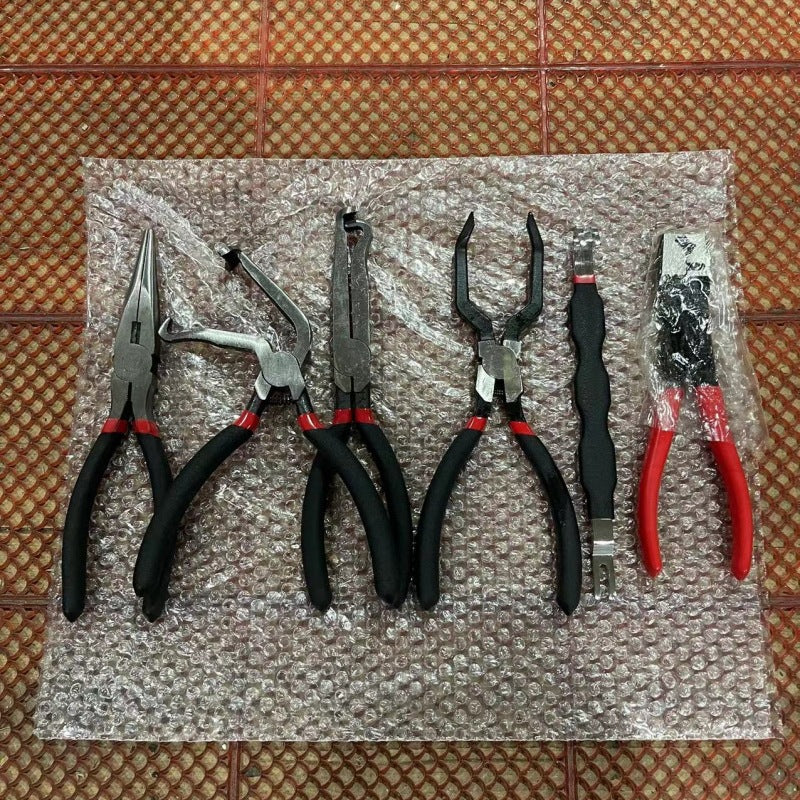 Red and black elbow 60 degree power-off pliers bolt pliers multi-purpose pliers car oil pipe separation harness pliers cross-border pliers
