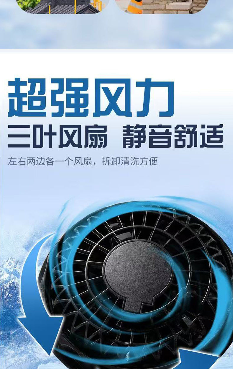 New Cooling Air-Conditioning Clothing, Reflective Long-Sleeved Work Clothes with Three Fans, Labor Protection Clothing, Outdoor Sun Protection Duty Clothing