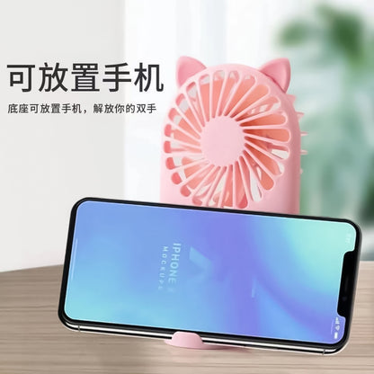 Mini Handheld Small Fan Portable Cartoon Desktop Fan Rechargeable Fan Outdoor USB Flap Pocket Pants Electric Fan