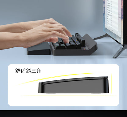 Mechanical Keyboard Hand-held Mouse Wrist Pad Desktop Palm-held Storage Box Female Office Typing Wrist Pad 87 Key Code Word