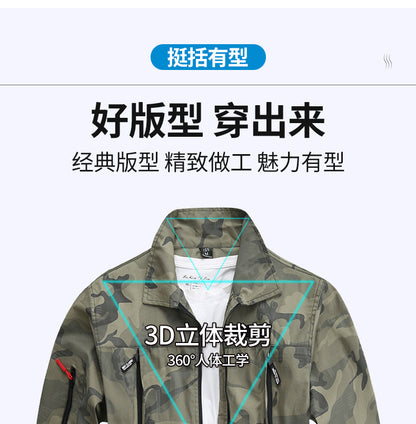 Summer Pure Cotton Thin Work Clothes Set for Men and Women Stretch Camouflage Clothing for Welders Wear-resistant Work-protection Clothing Casual Suit