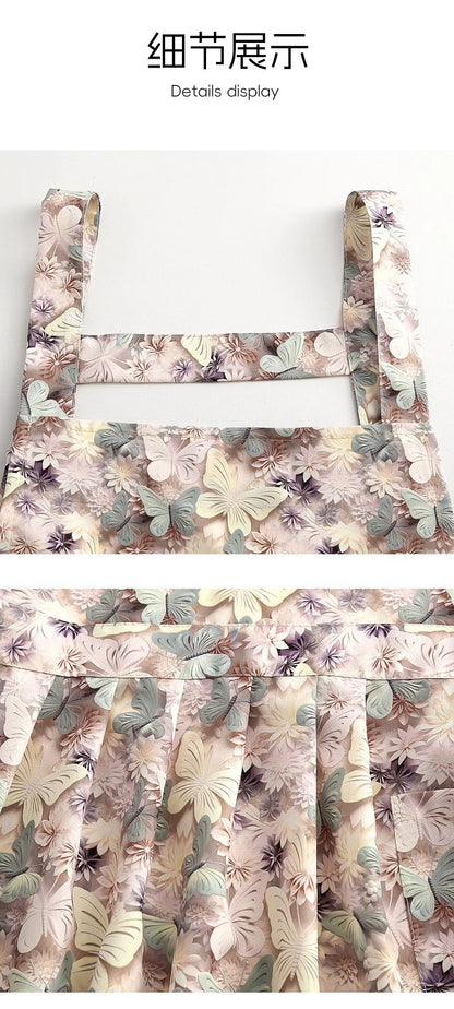 Floral Apron, High-Looking, Young Style, Anti-Fouling Suspenders, Flower Shop, Cafe, Cake Shop, Baking Work Clothes