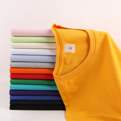 Loose-Fitting | 50-Count Double Yarn T-Shirt Ice Silk Cotton Round Neck Short-Sleeve T-Shirt Moisture-Wicking Business Casual Half-Sleeve for Men