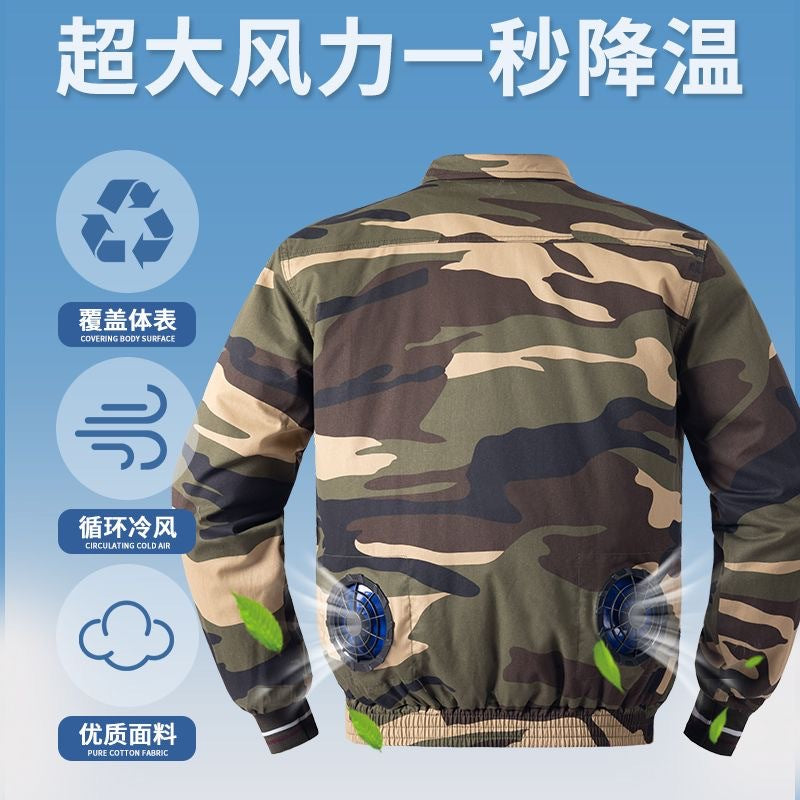 25 New Air-conditioning Clothes with Fan Outdoor Work Air-conditioning Shirt Factory Direct Cross-border Wholesale Exclusive