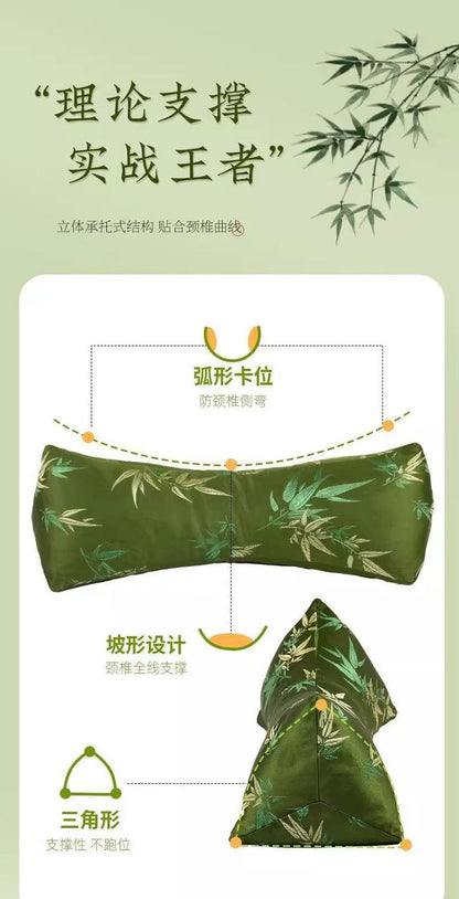 Mugwort Cervical Spine Pillow Bamboo Leaf Pure Cotton Triangular Cervical Spine Pillow Teacher's Day Pillow Gift Box Multifunctional Mugwort Pillow