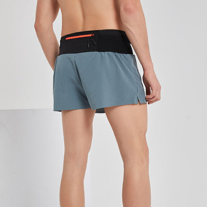 Summer Running Racing Shorts Checkered Cloth Quick-Drying Breathable Marathon Seamless Multi-Flap Pocket Pants Off-Road Fitness Casual Pants for Men