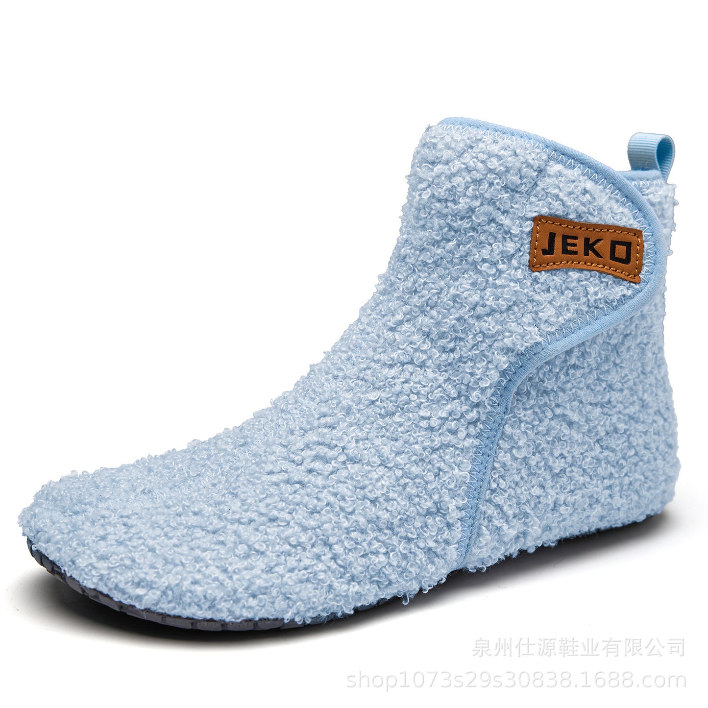 Cross-Border Large Size Shein Winter New Women's Velcro Home Indoor Non-Slip Warm Long Plush Snow Boots