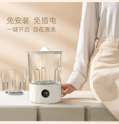 2L Fully Automatic Underwear Washing Machine, Small Double-Tub Washing Cup, Wireless Portable Washing Machine for Washing Socks and Underwear