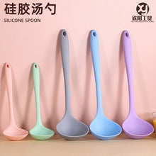 Silicone Soup Spoon Food Grade Long Handle Household Large Soup Spoon High Temperature Resistant Mini Porridge Spoon Frying Spoon Non-stick Cooking Pan Spoon