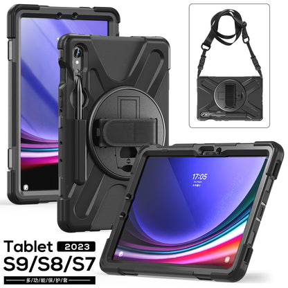 Applicable to Samsung Tab S9 FE/A9PLUS pirate king drop-resistant strap bracket protective cover